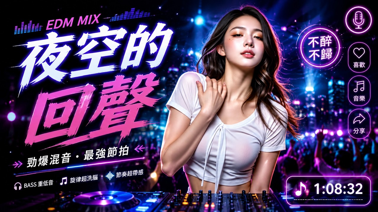 最火歌曲DJRemix 《夜空的回聲》2026爆火傷感DJ版 🚉 Future Bass × Emotional R&B｜聽到副歌瞬間，像站在離別前的最後一站【動態歌詞 / Lyrics
